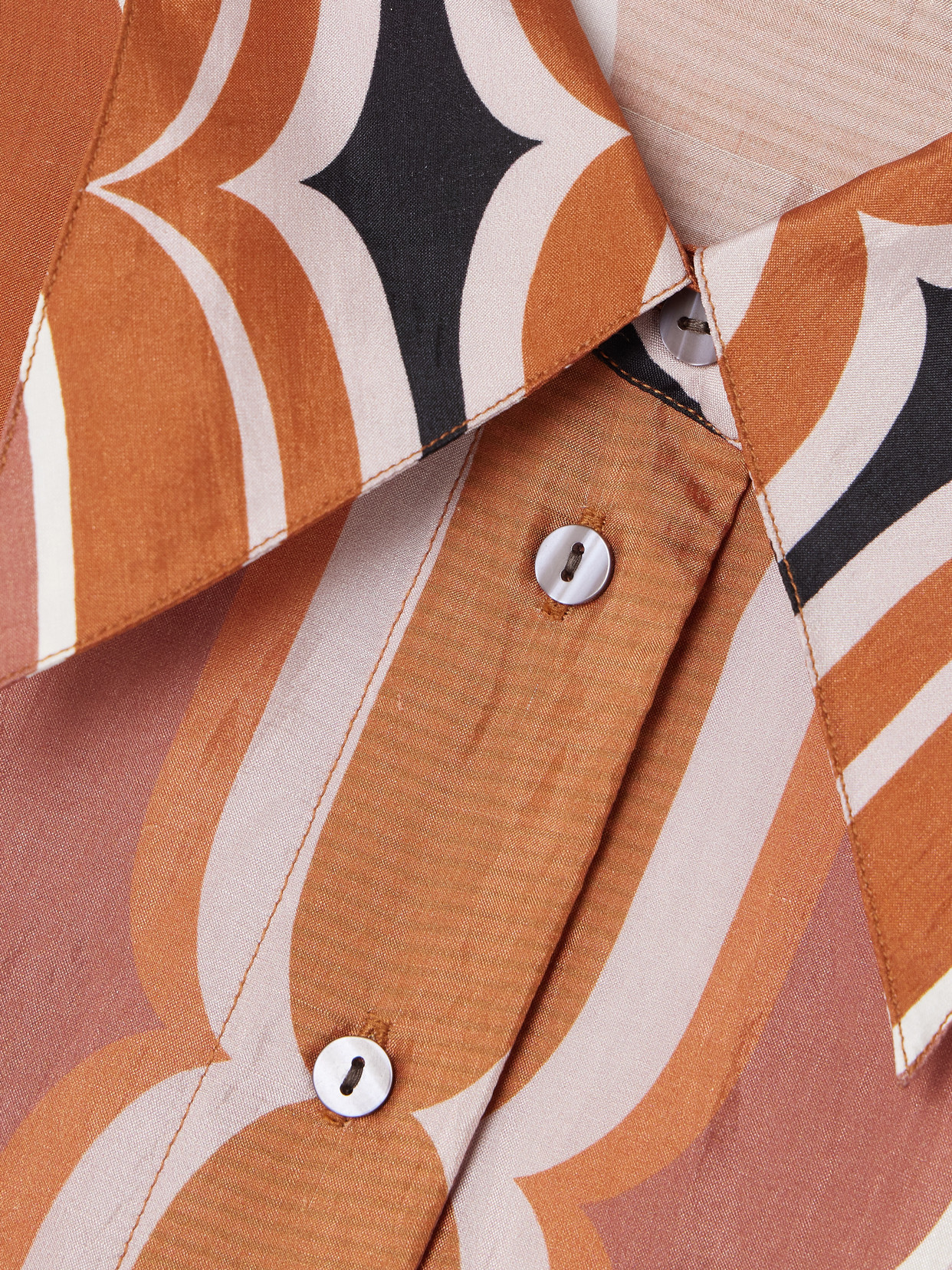 Alix Of Bohemia Dana Printed Silk Shirt In Orange