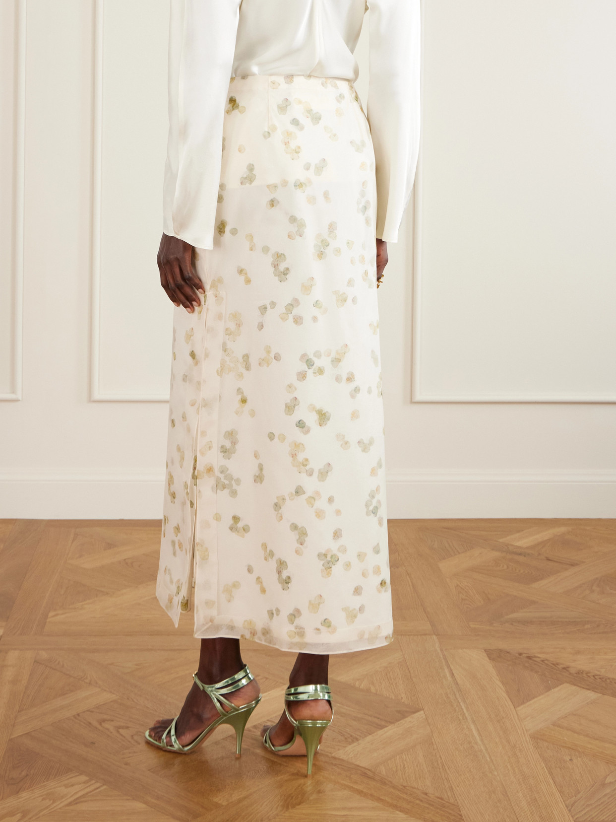 Linnie Printed Cotton-Blend Organza Maxi