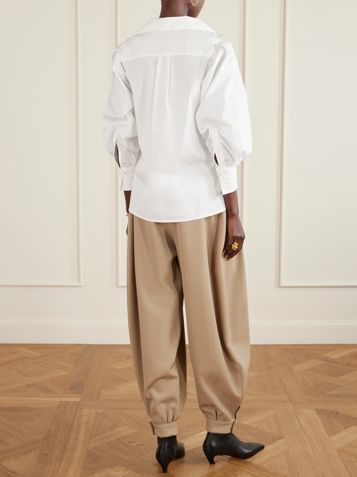 Arthur Wrap-Effect Cotton-Blend Poplin Blouse