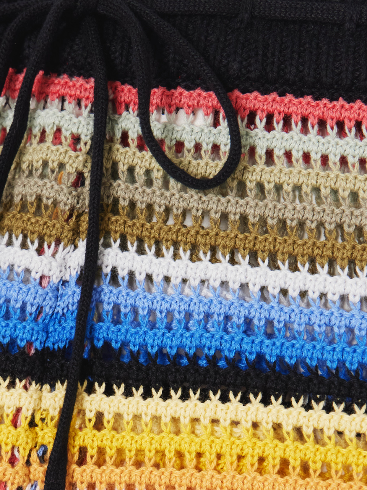 Alix Of Bohemia Shea Striped Crocheted Cotton Shorts In Multi