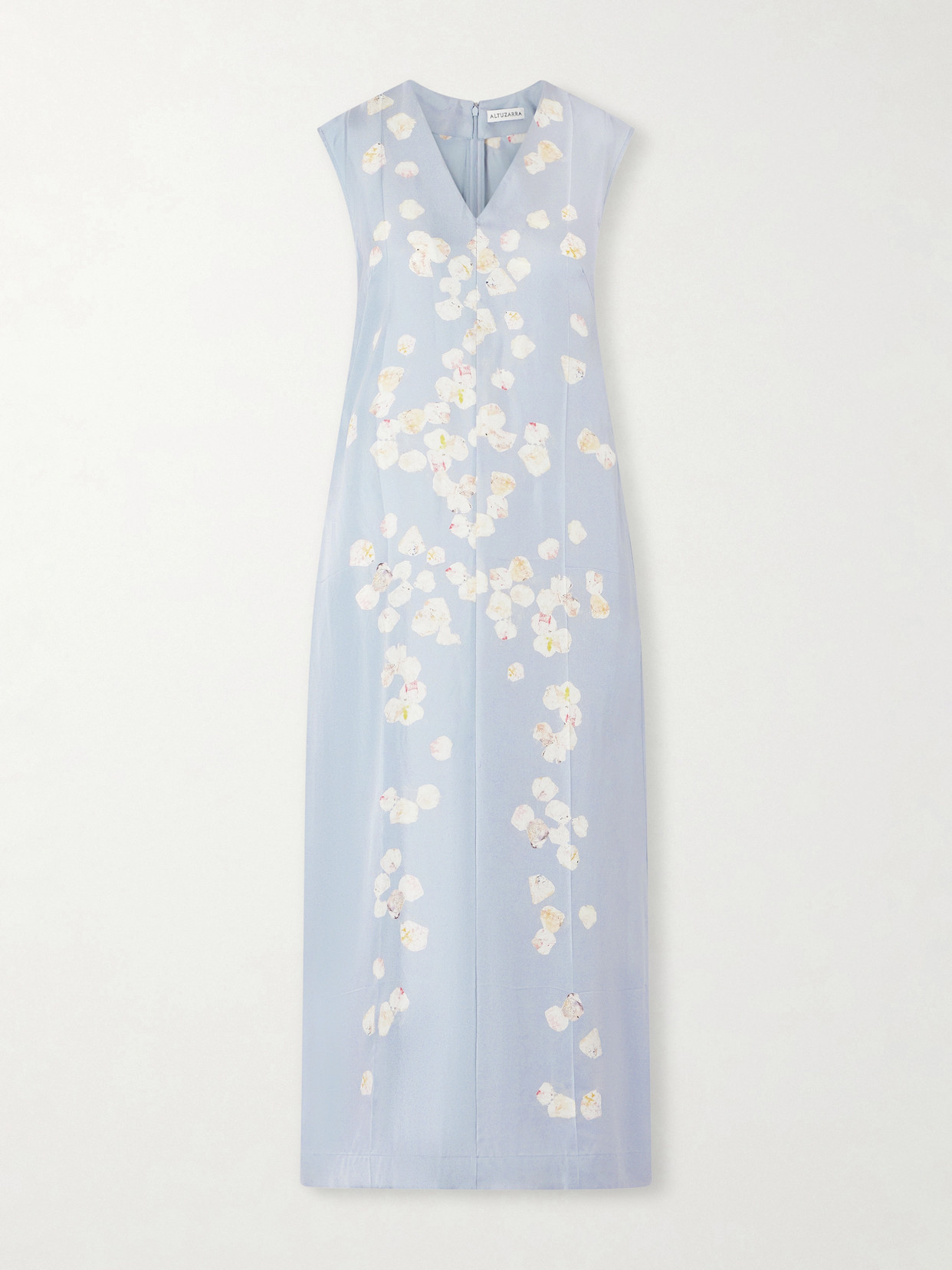 Altuzarra Cherie Floral-print Silk-twill Midi Dress In Blue