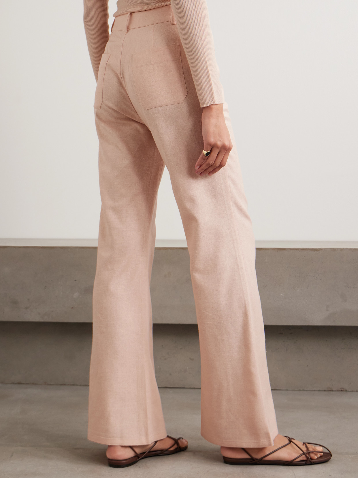 Alix Of Bohemia Bunny Embellished Silk Flared Pants In Pink