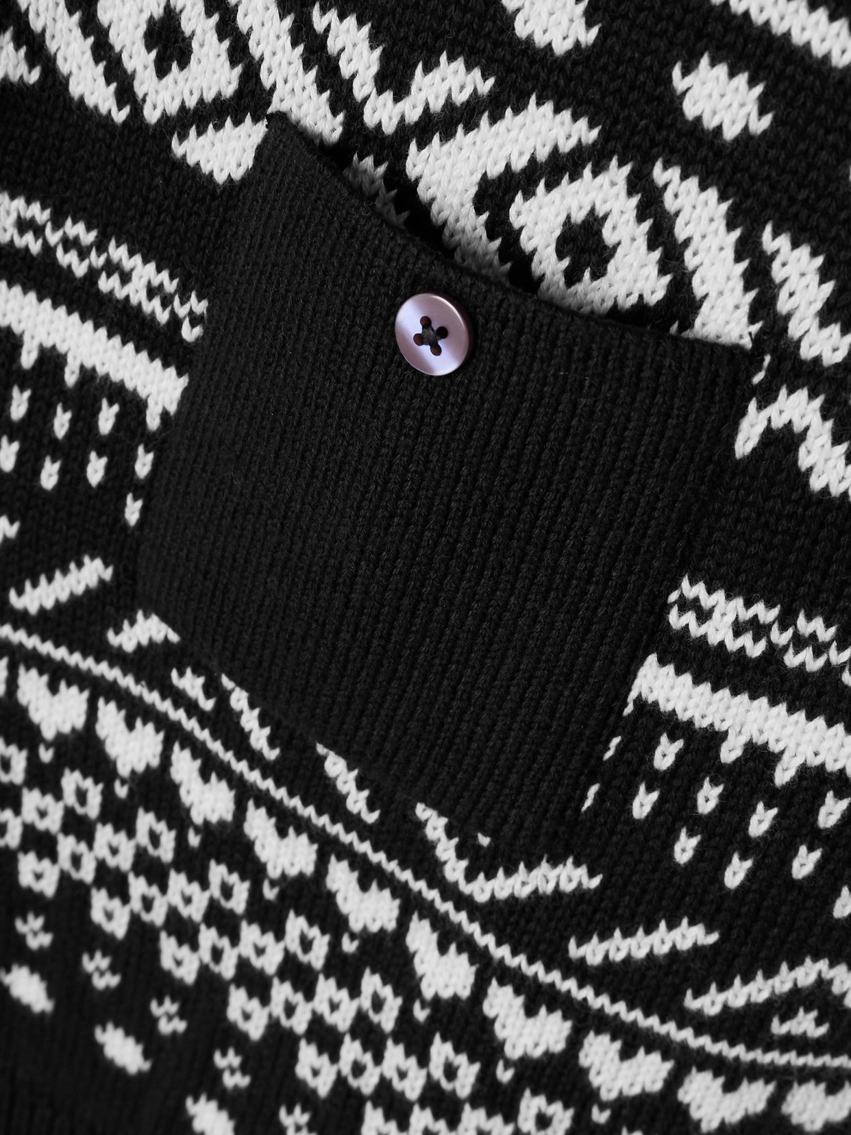 Alix Of Bohemia Liza Fair Isle Cotton Polo Sweater In Black