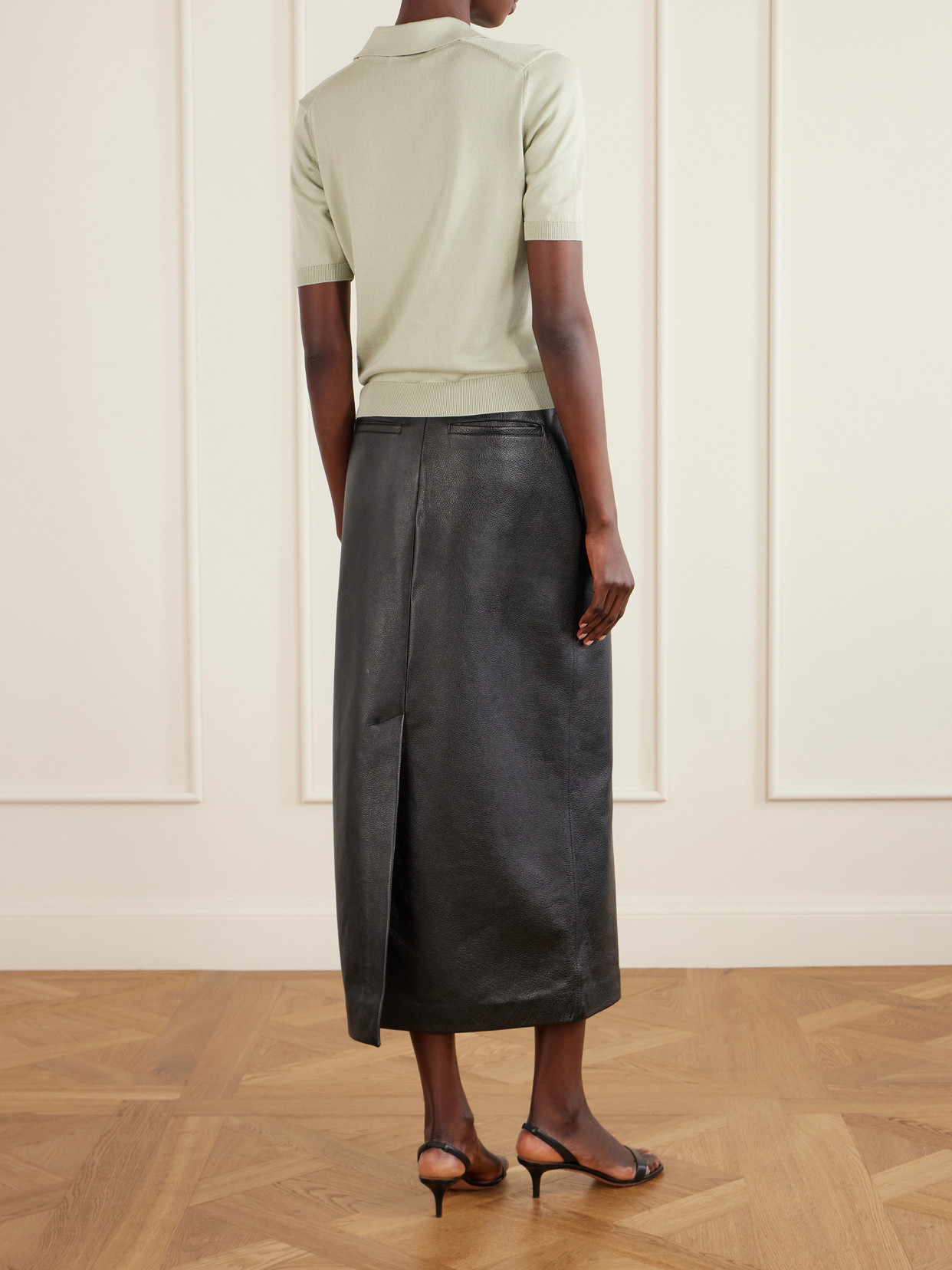 Clay Cropped Cotton And Silk-Blend Polo
