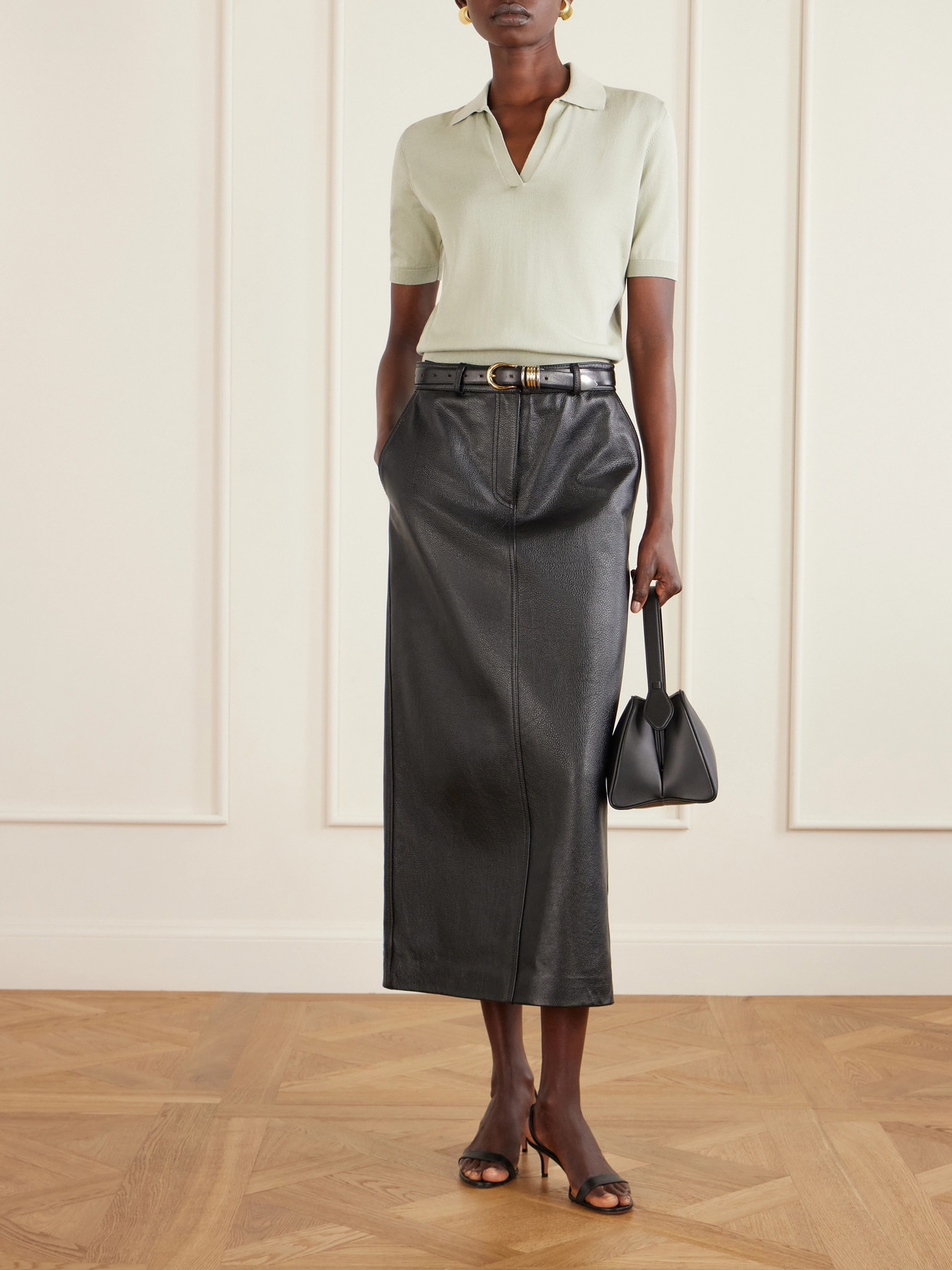 Clay Cropped Cotton And Silk-Blend Polo