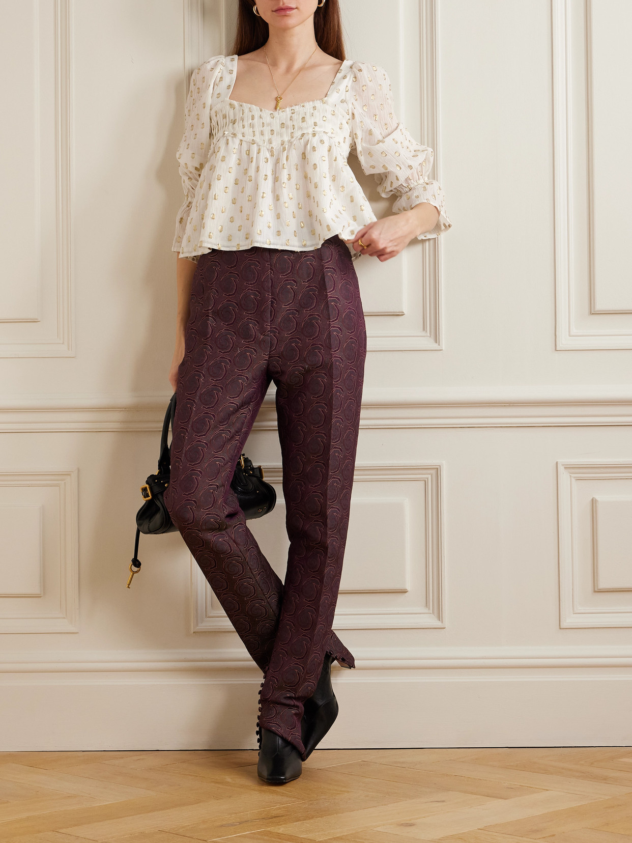 Pryia Fil Coupé Gauze Blouse