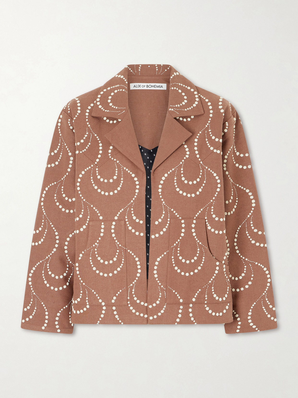 Alix Of Bohemia Bead-embellished Silk Jacket In Brown