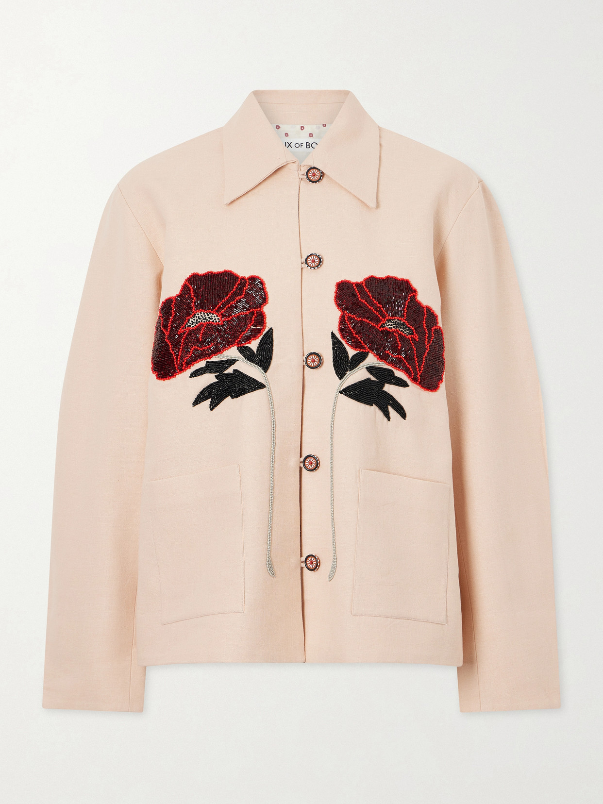 Alix Of Bohemia Jude Bead-embellished Silk-crepe Jacket In White