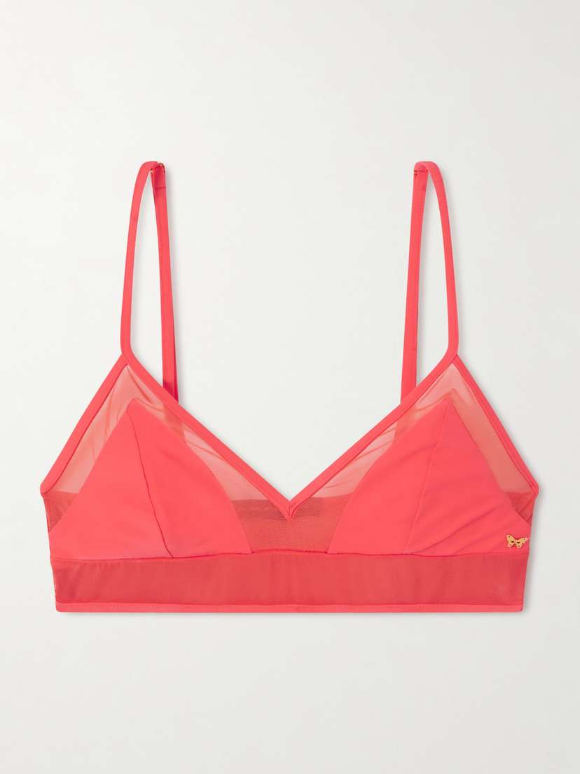 Kiki de Montparnasse Peep Show Mesh-trimmed Bikini Top