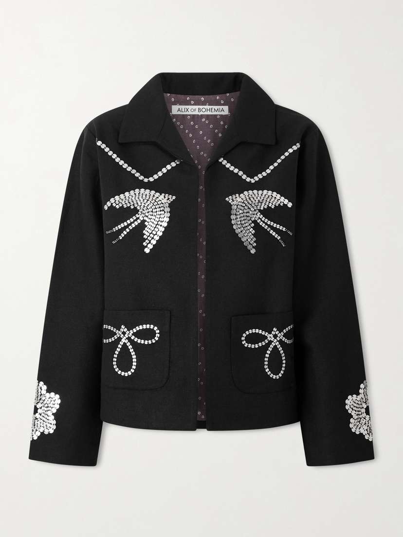 ALIX OF BOHEMIA Francis Lovebird Embellished Silk Jacket