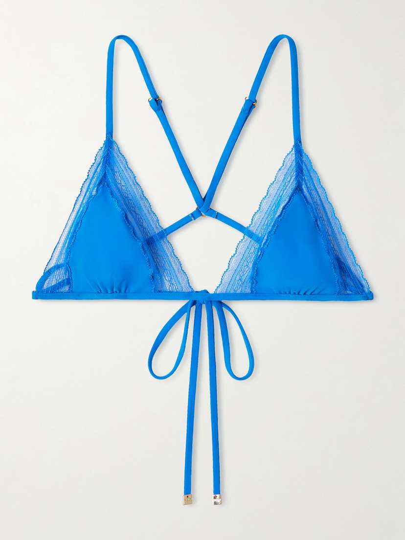 Kiki de Montparnasse Lace-trimmed Triangle Bikini Top
