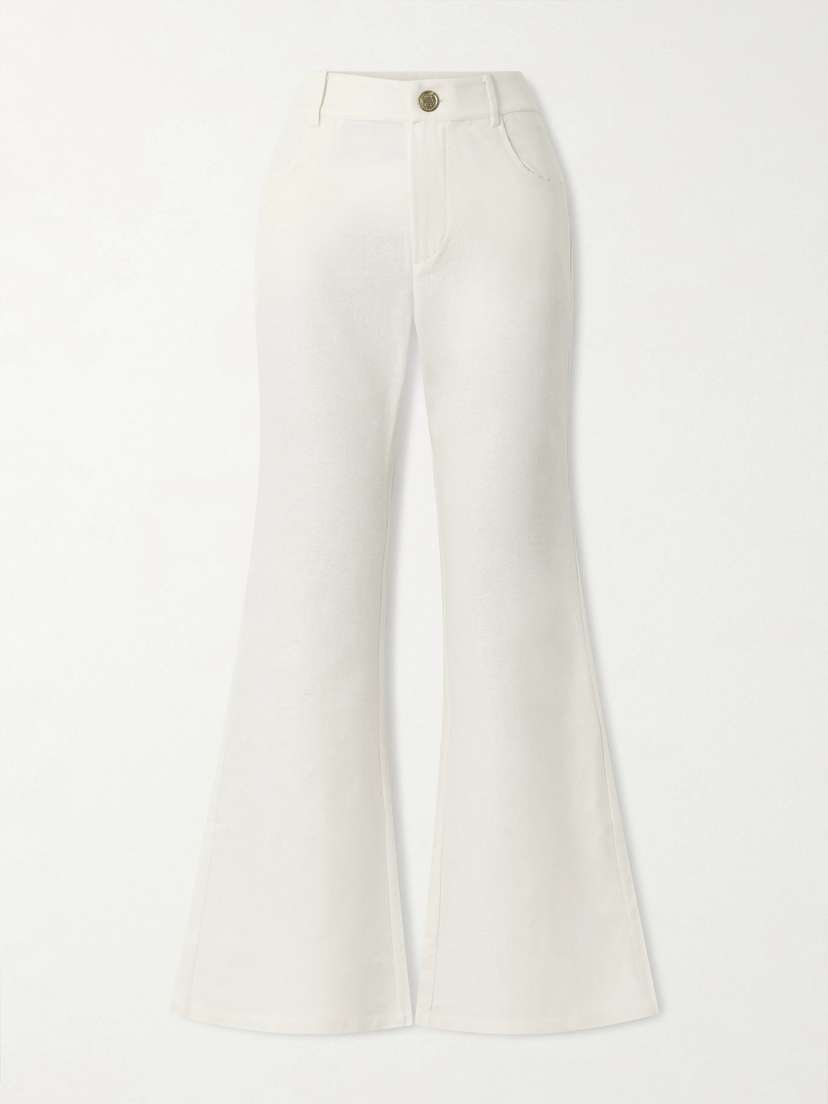 ALIX OF BOHEMIA Bunny Silk-twill Flared Pants