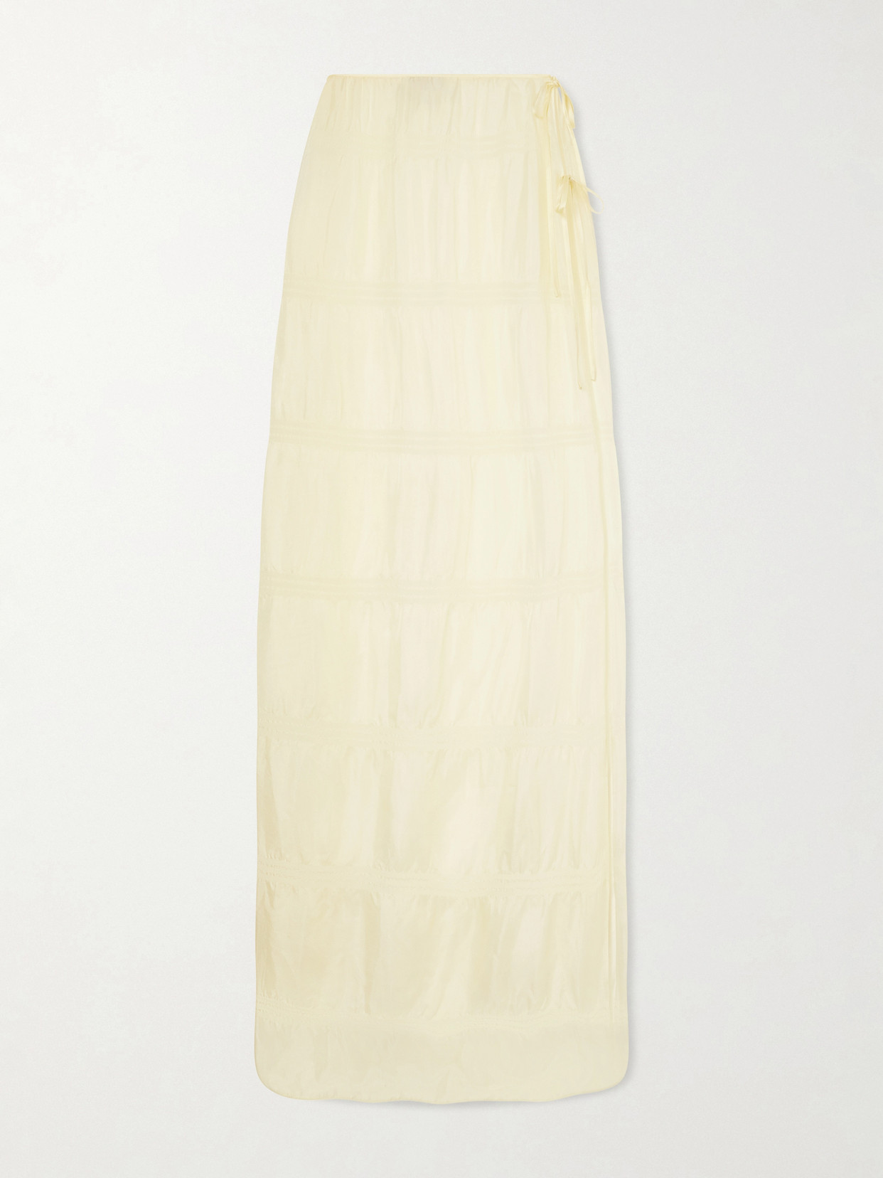 Smocked Silk-Blend Maxi