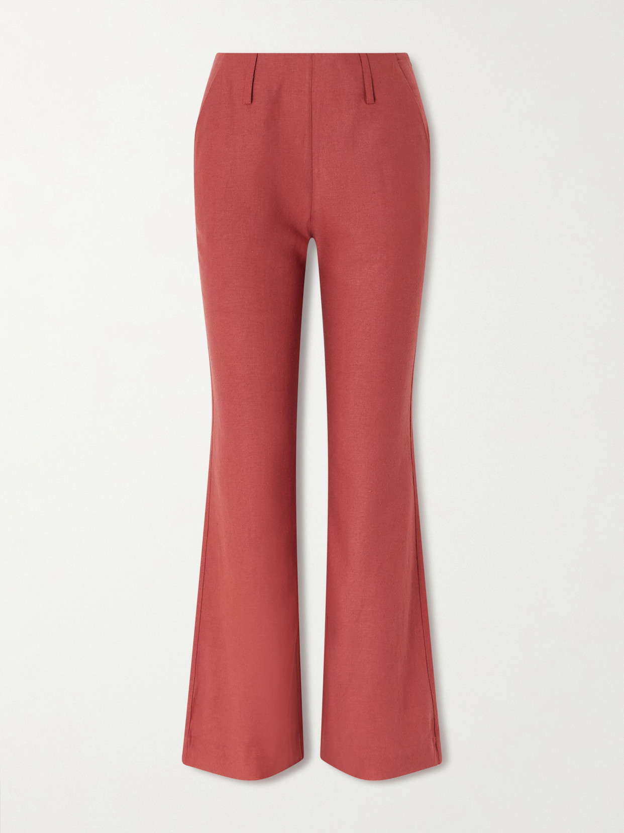 Alix Of Bohemia Charlie Silk Flared Pants In Red