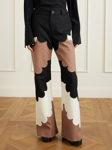 Alix Of Bohemia Bunny Cedar patchworked silk flared pants