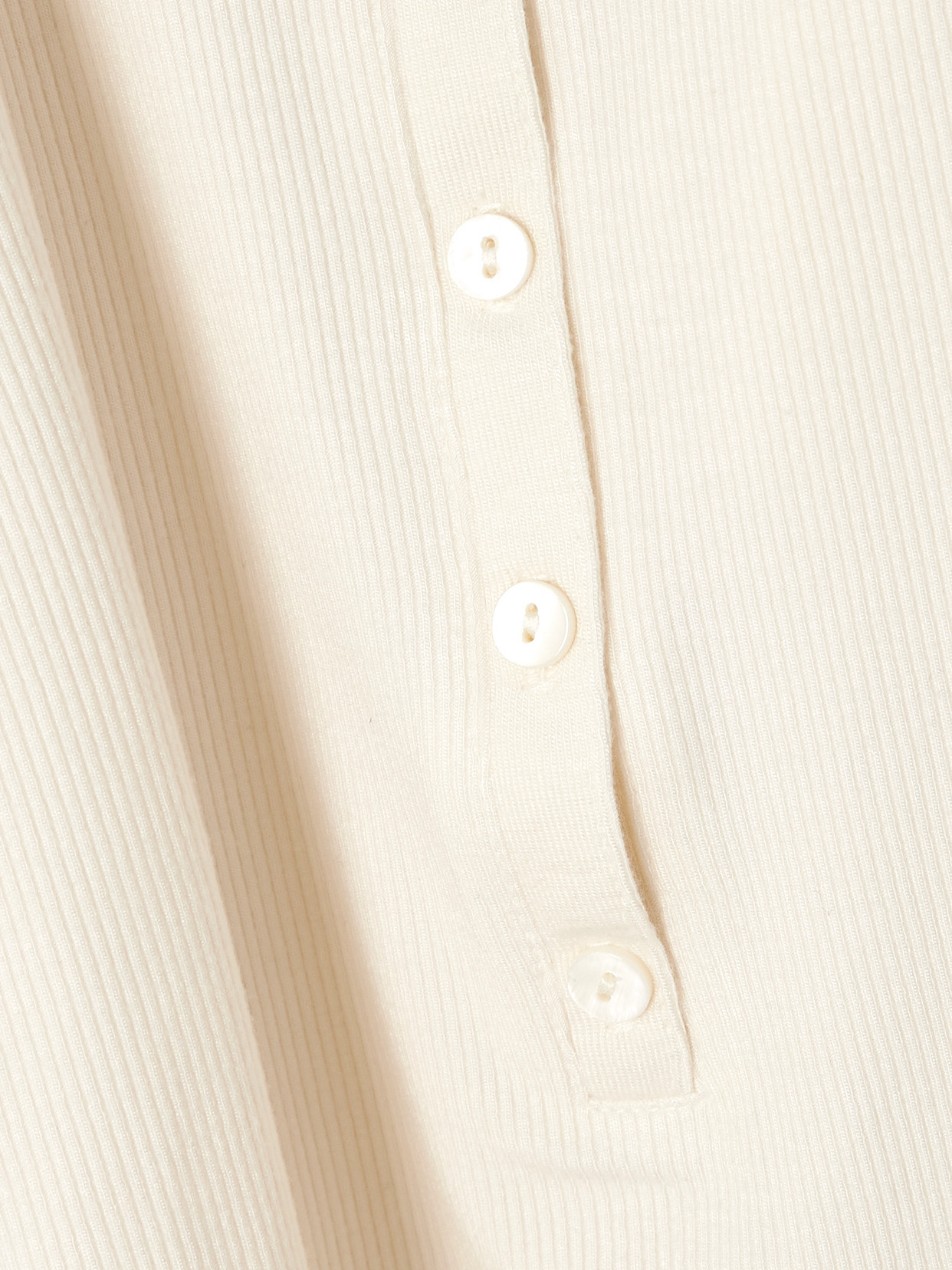 Éterne Ribbed-knit Henley Top In White