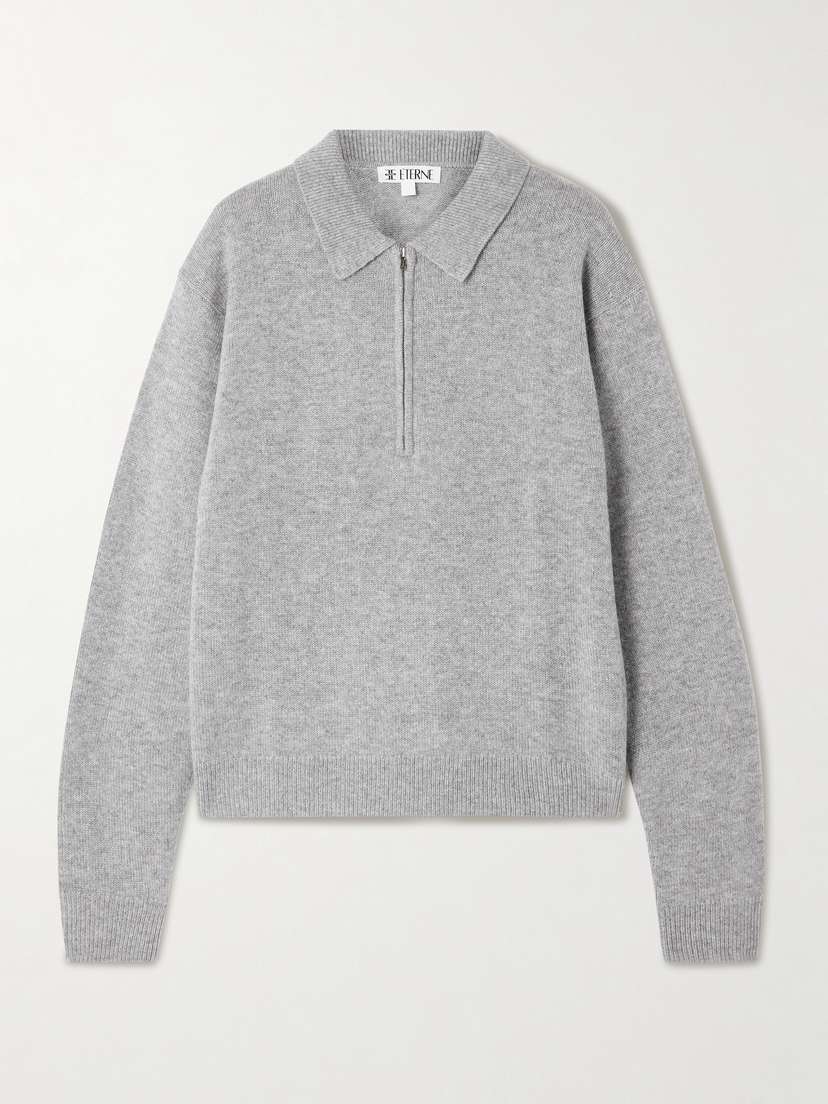 ÉTERNE Blaise Cashmere Half-zip Sweater