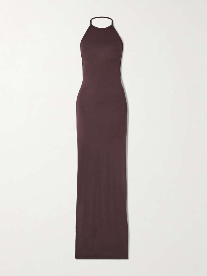 ÉTERNE Vivian Stretch-modal Jersey Halterneck Maxi Dress