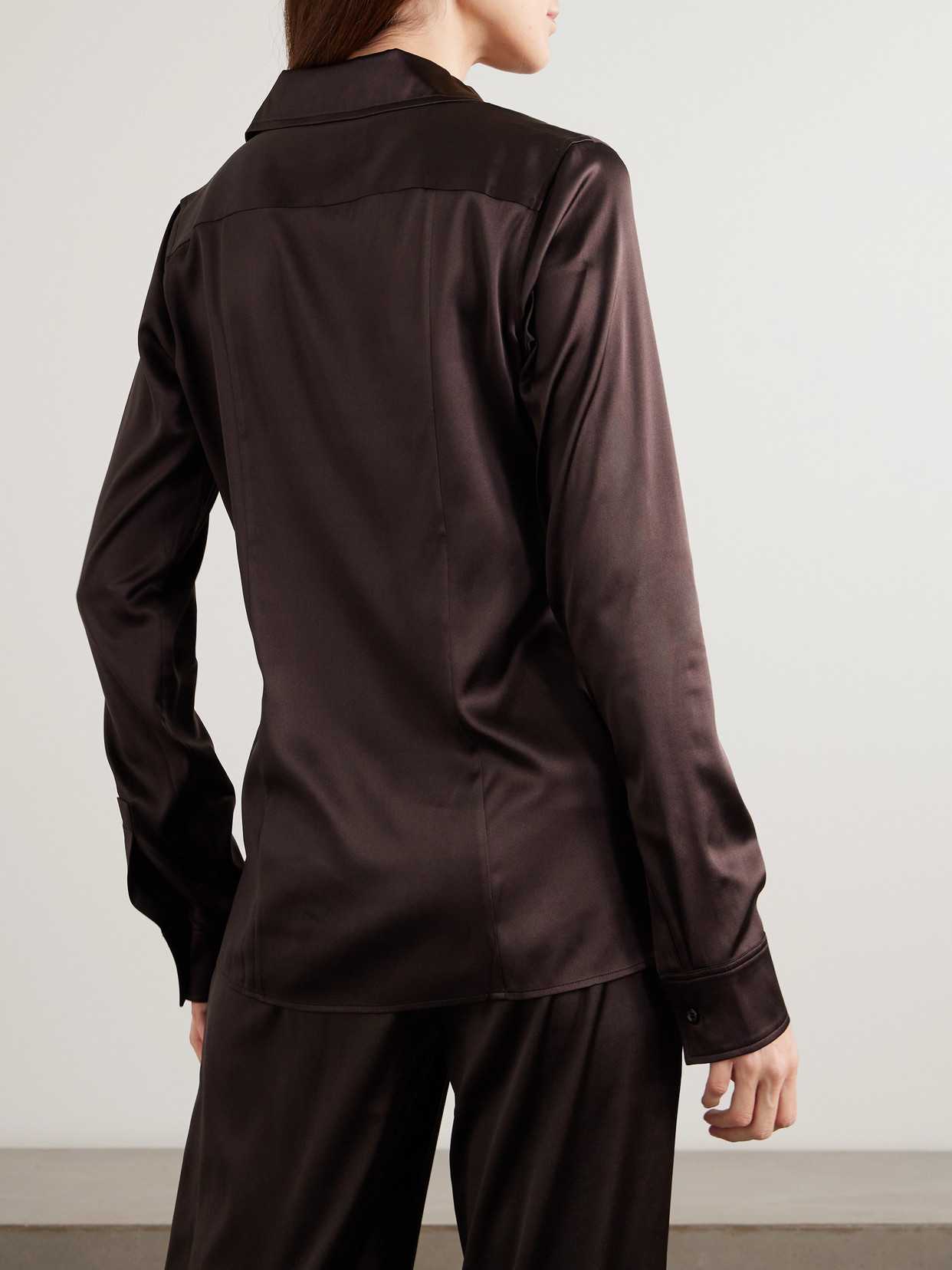 Éterne - Constance Embellished Stretch-Silk Shirt