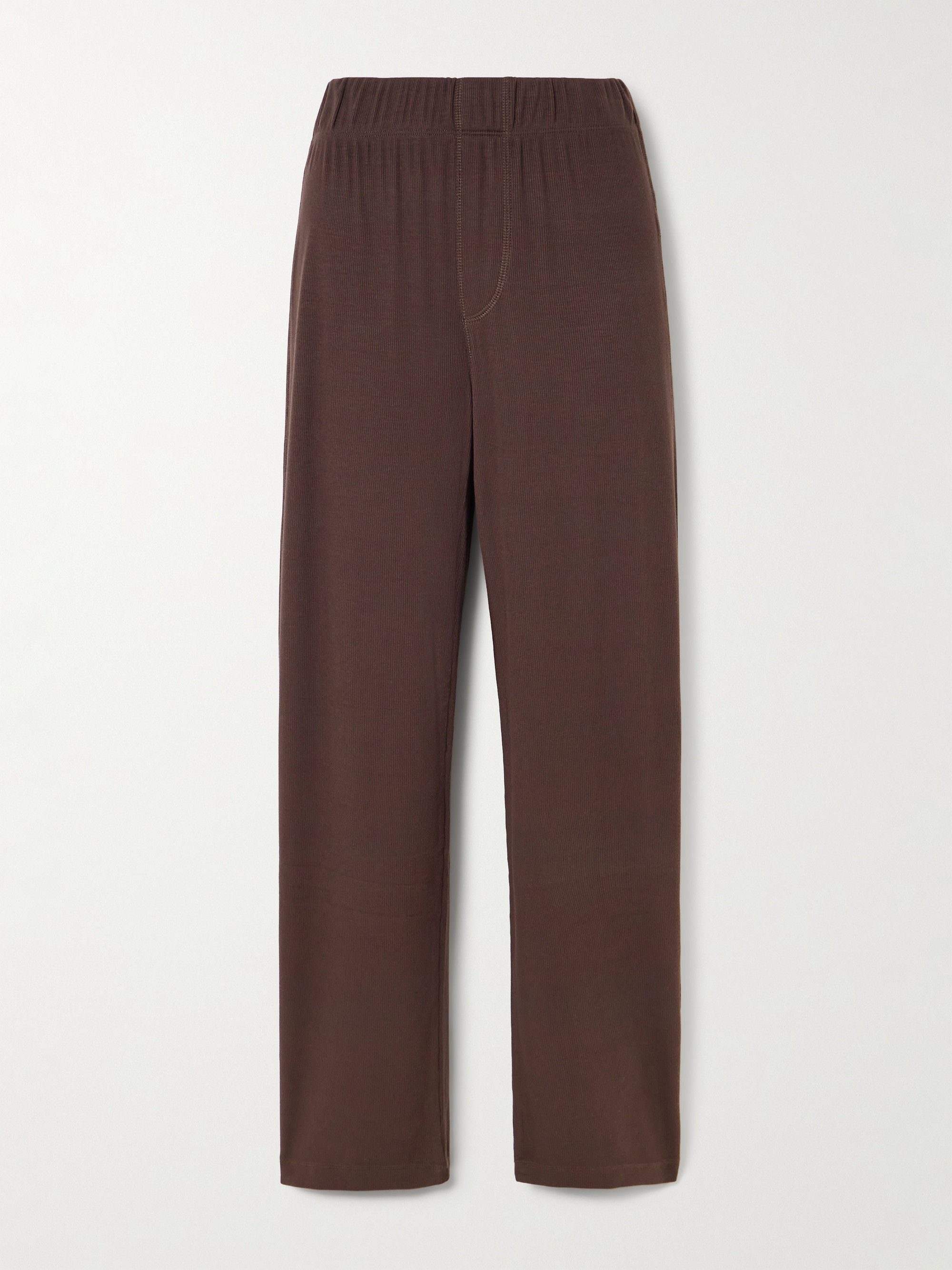ÉTERNE Lounge ribbed stretch-jersey staight-leg pants