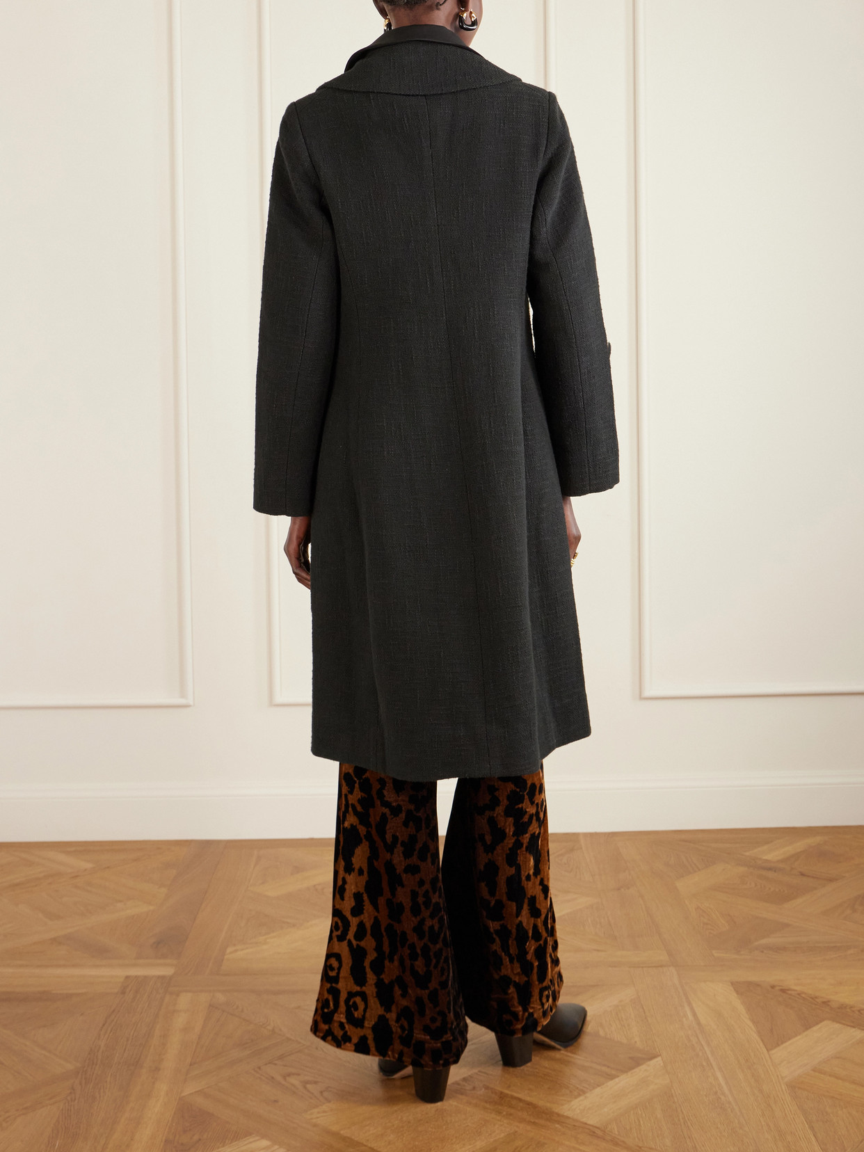Petunia Bead-Embellished Cotton-Tweed Coat