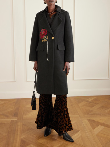 Alix Of Bohemia Petunia bead-embellished cotton-tweed coat