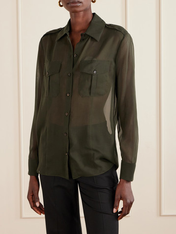 Veronica De Piante Daphne silk-georgette shirt