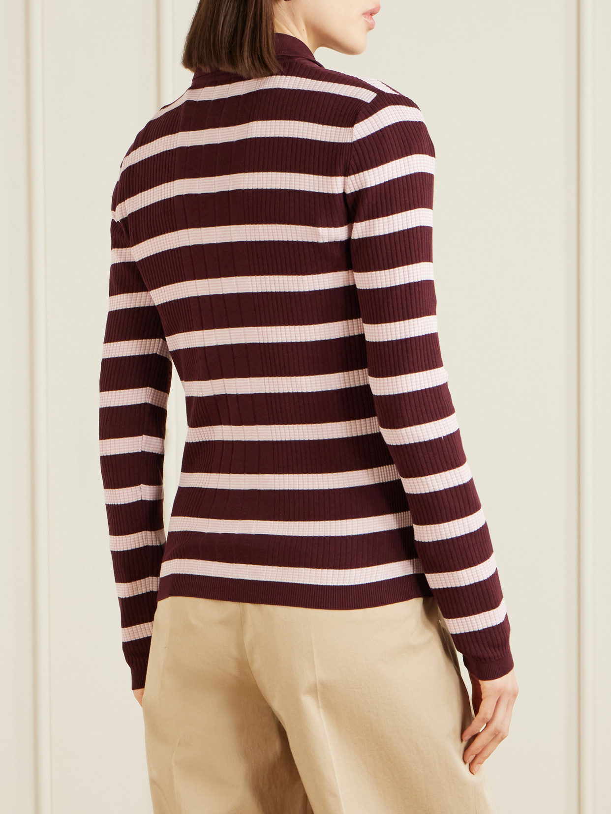 Striped Ribbed Cotton Polo