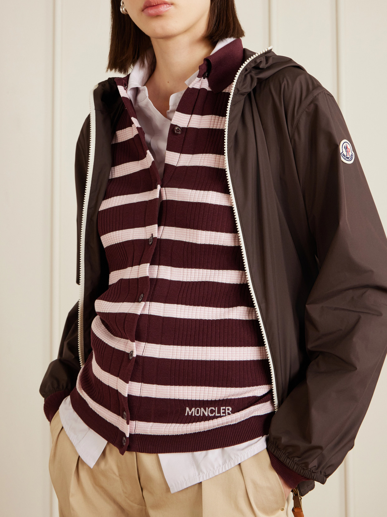 Striped Ribbed Cotton Polo