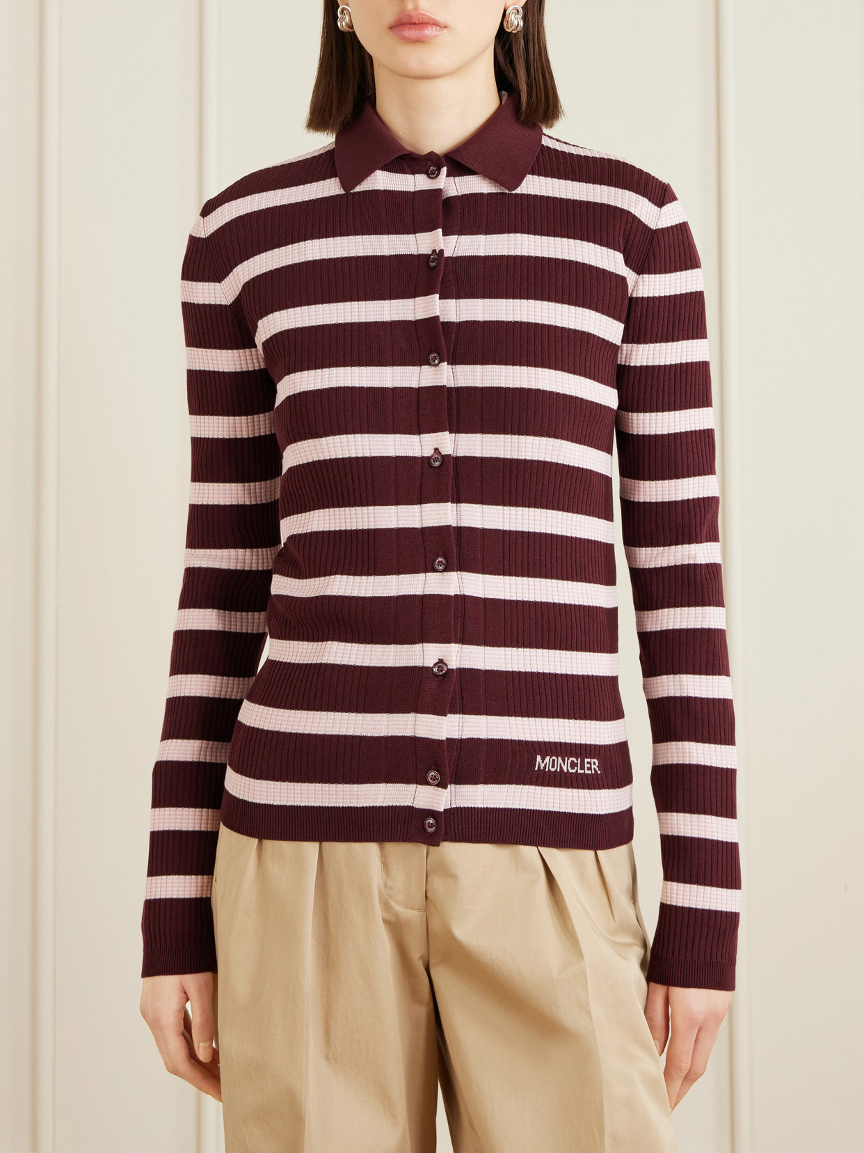 Striped Ribbed Cotton Polo