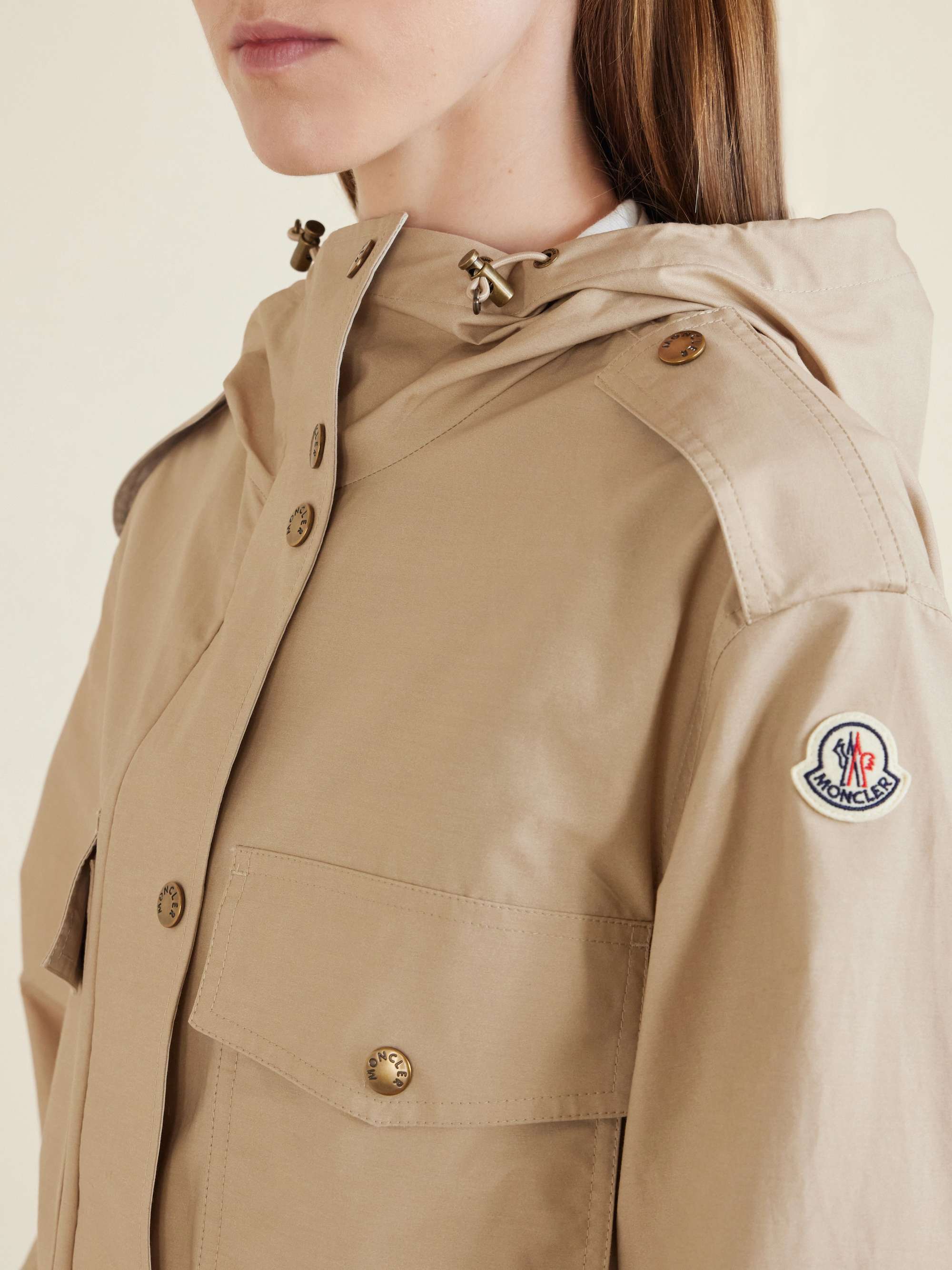 MONCLER Carex hooded cotton-blend poplin cropped jacket | NET-A-PORTER