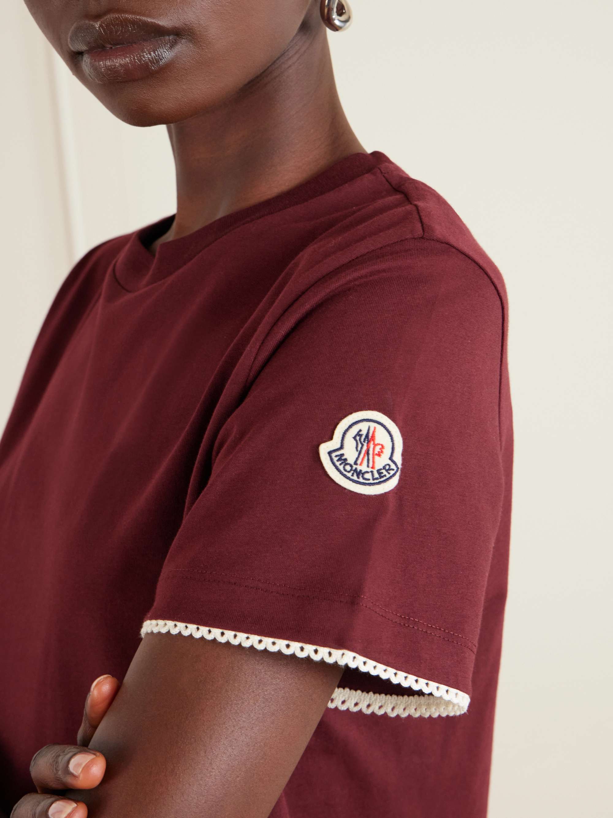 MONCLER Logo-appliquéd cotton-jersey T-shirt | NET-A-PORTER