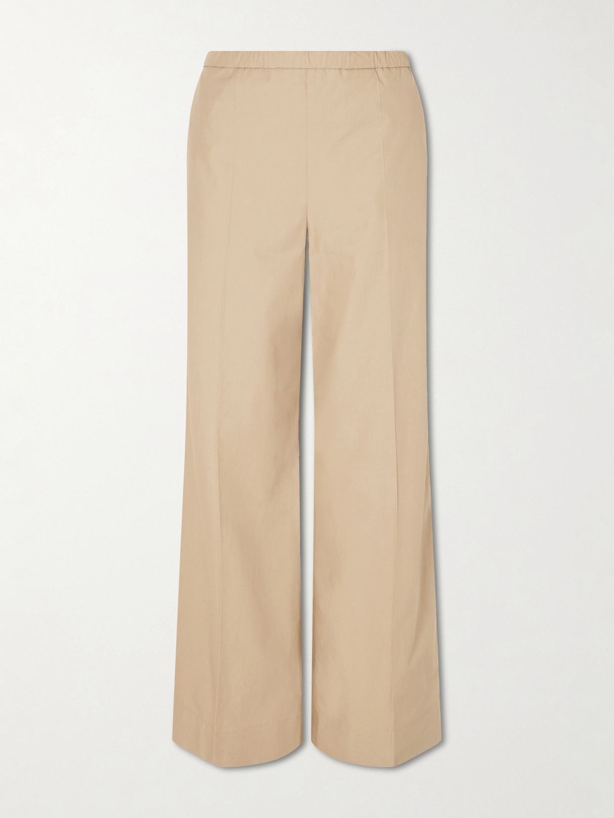 Moncler Cotton-poplin Wide-leg Pants In Brown