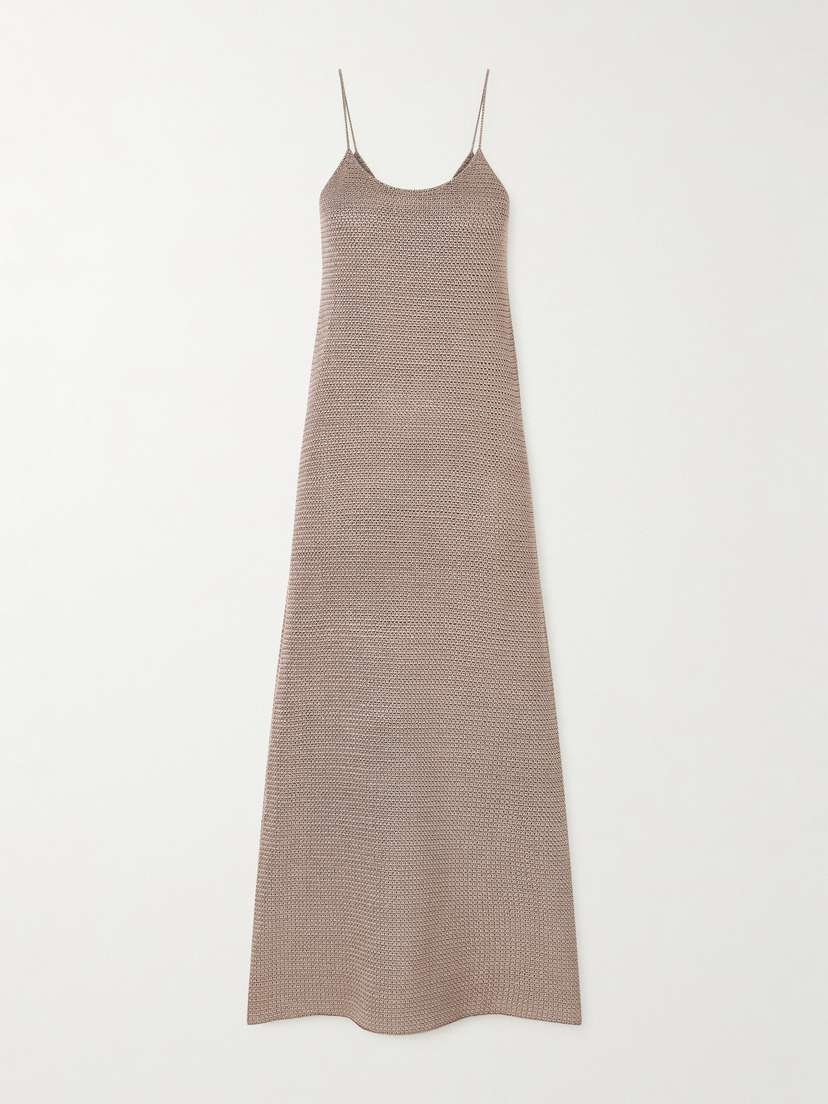 Veronica de Piante Liliana Crocheted Silk Maxi Dress