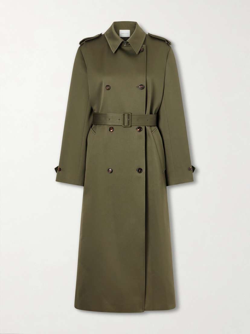 Veronica de Piante Amara Double-breasted Belted Cotton Trench Coat