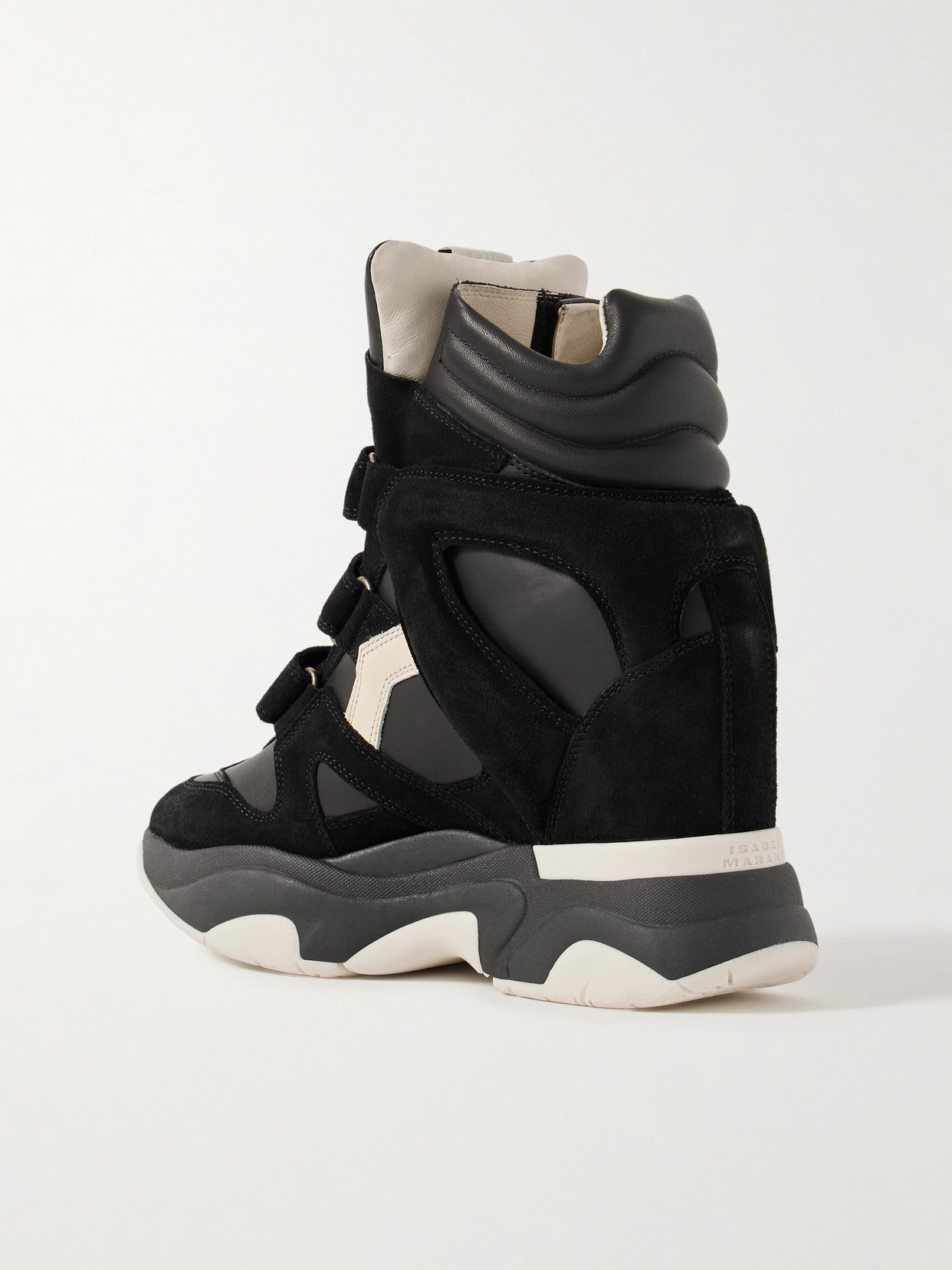 Isabel Marant Balskee Leather And Suede High-top Wedge Sneakers In Multi