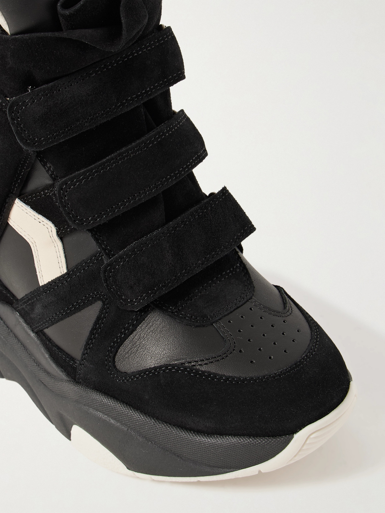 Isabel Marant Balskee Leather And Suede High-top Wedge Sneakers In Multi