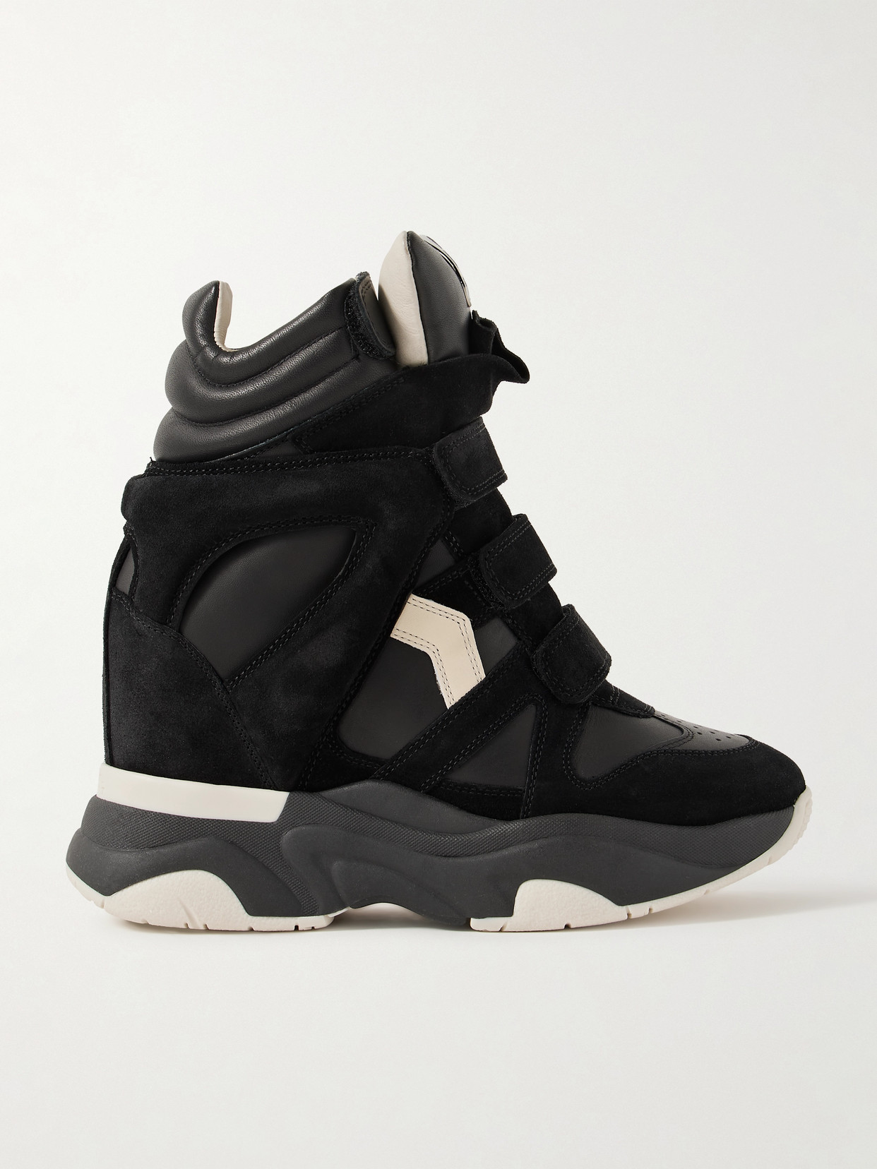 Isabel Marant Balskee Leather And Suede High-top Wedge Sneakers In Multi