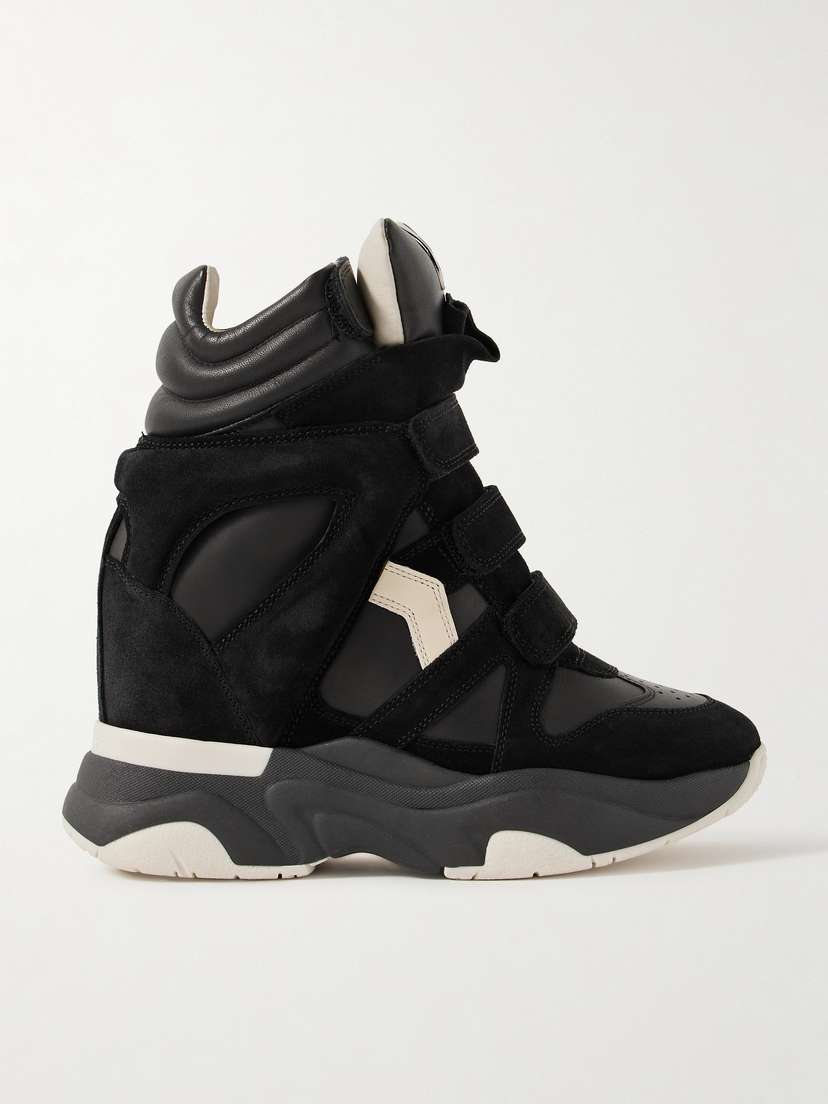 Isabel Marant Balskee Leather And Suede High-top Wedge Sneakers