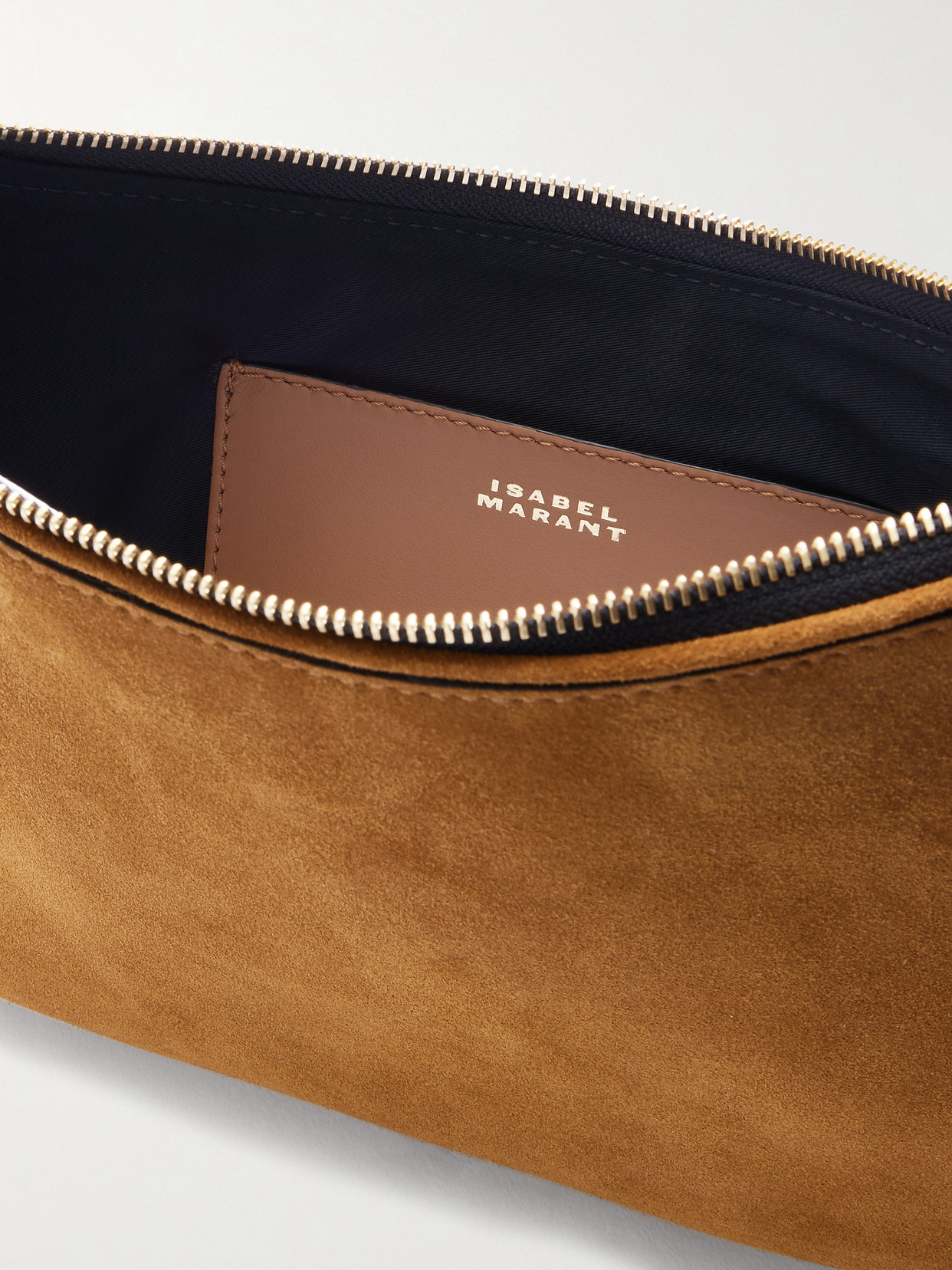 Isabel Marant Oskan Soft Whipstitched Suede Shoulder Bag In Brown