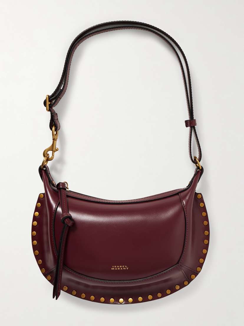 Isabel Marant Oskan Moon Studded Leather Shoulder Bag