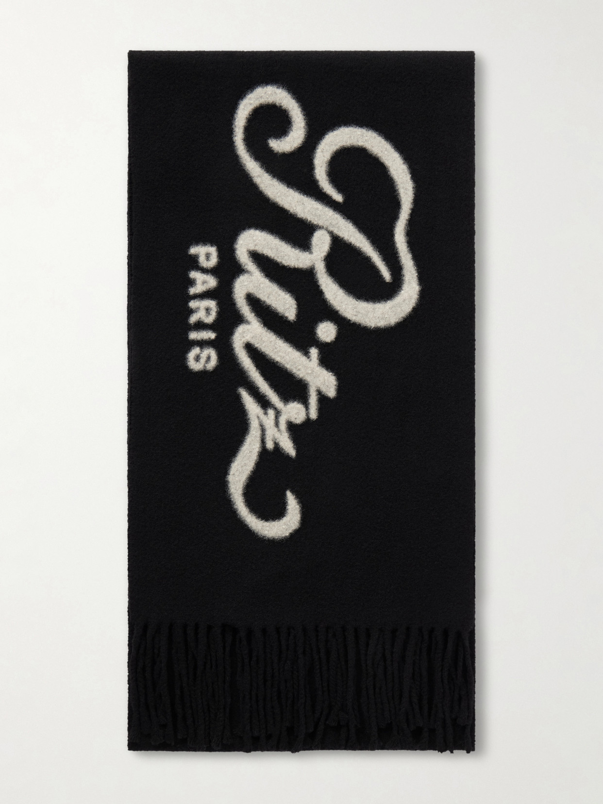 Frame The Ritz Wool Scarf In Black