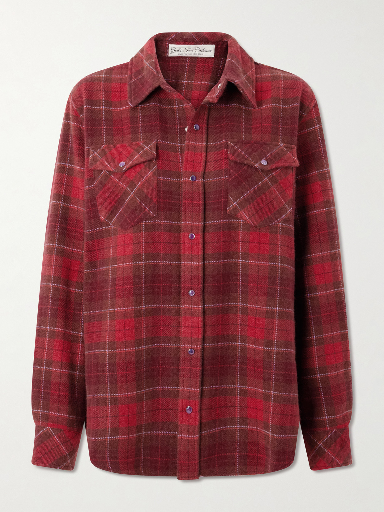 God's True Cashmere Checked Cashmere Shirt In Red