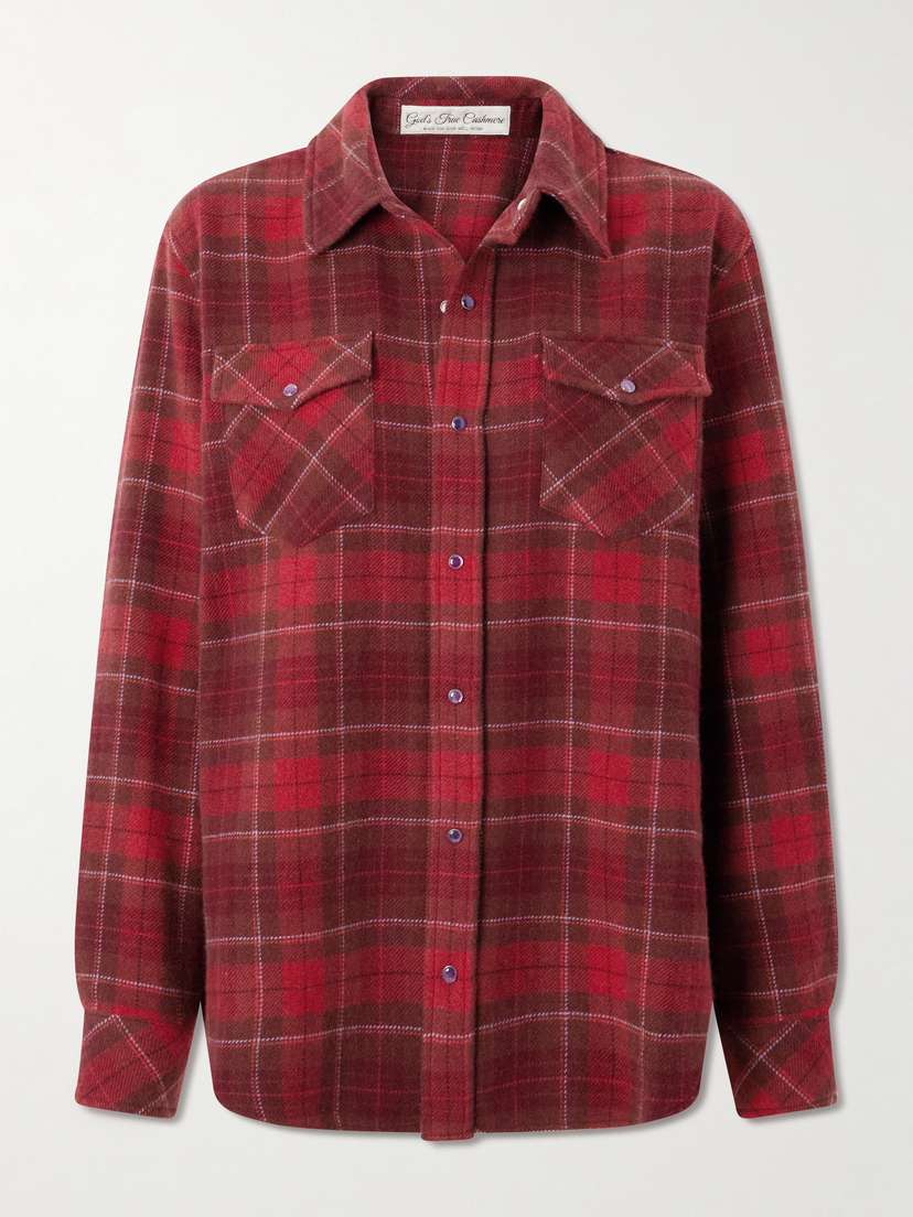 God’s True Cashmere Checked Cashmere Shirt