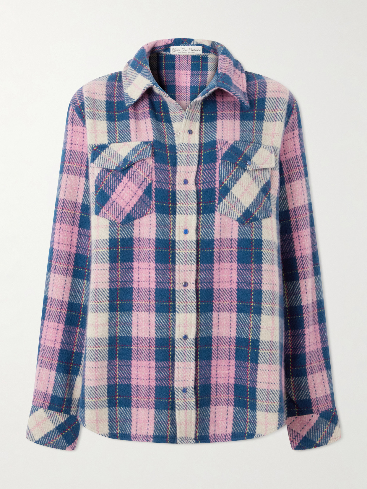 God's True Cashmere Checked Cashmere Shirt In Pink