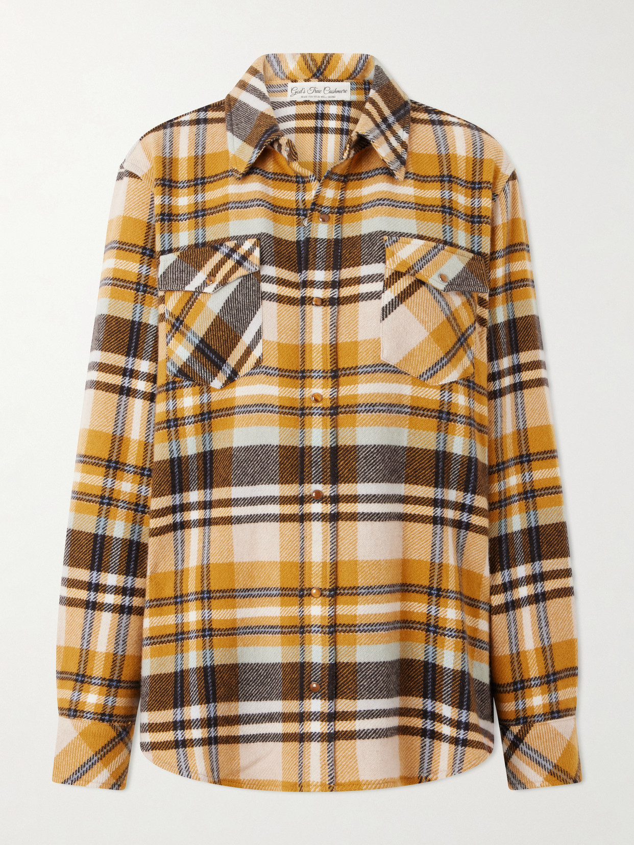 God's True Cashmere Checked Cashmere Shirt In Multi