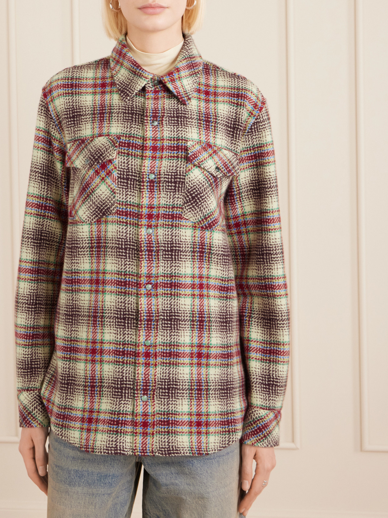 God's True Cashmere Balance Checked Cashmere Shirt In Multi