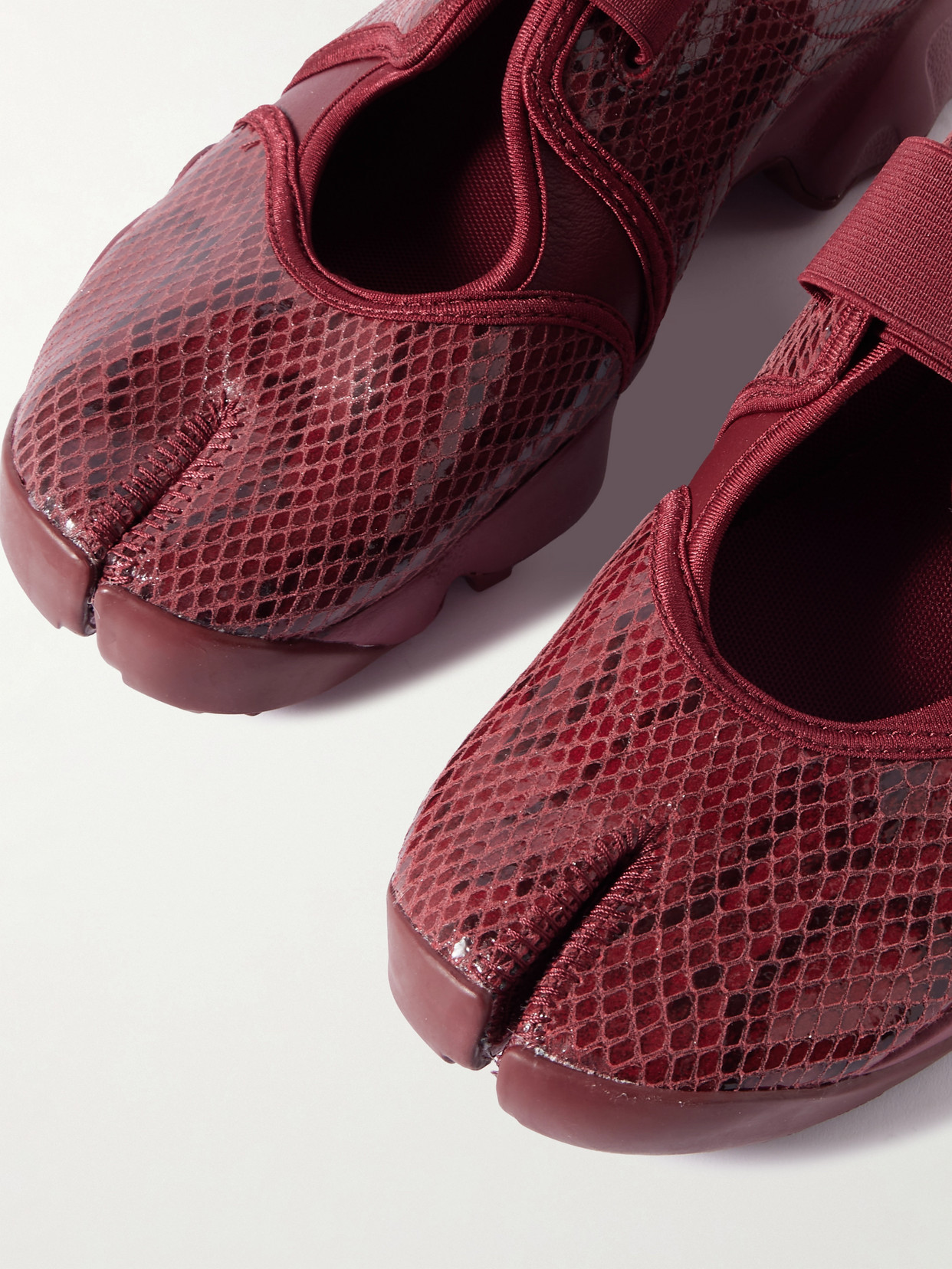 Air Rift Snake-Effect Leather Split-Toe Sneakers