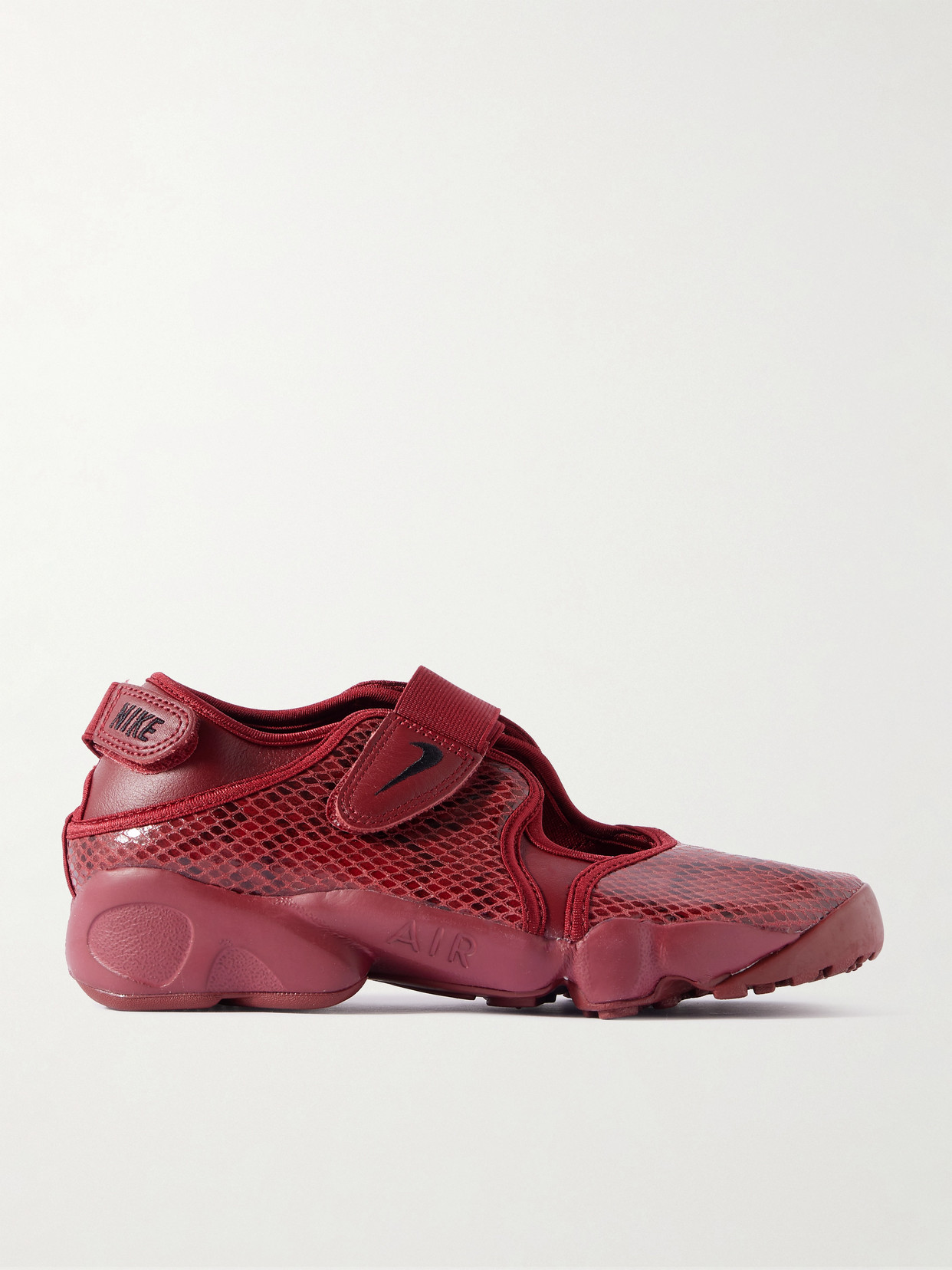 Air Rift Snake-Effect Leather Split-Toe Sneakers