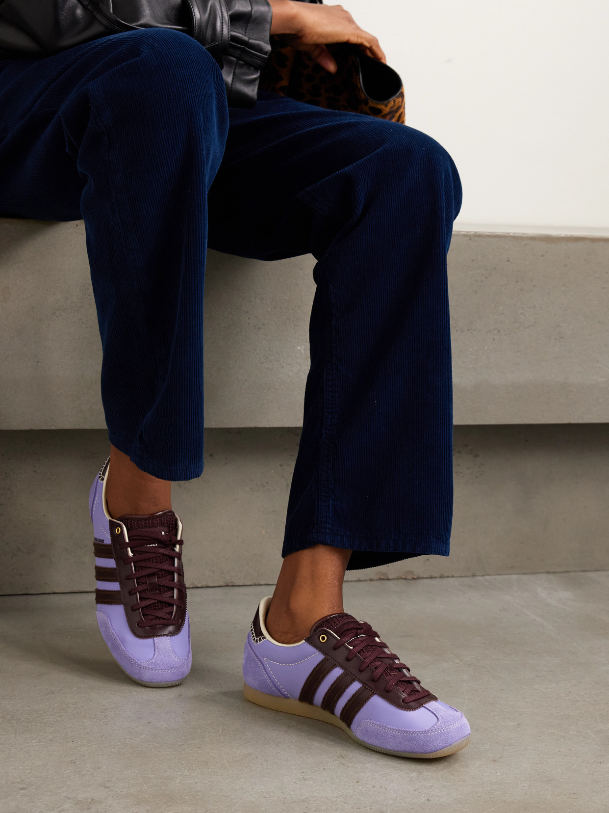 + Wales Bonner Japan Suede- And Leather-Trimmed Canvas Sneakers